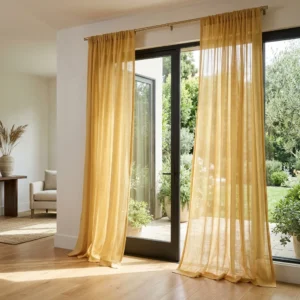 Golden Yellow Sheer Panel Curtains