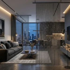 Graphite Beaded Curtains