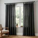Graphite Black Tab Top Curtains