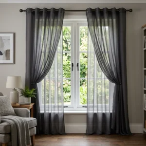 Graphite Chiffon Curtains