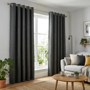 Graphite Eyelet Curtains