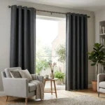 Graphite Eyelet Curtains Abu Dhabi