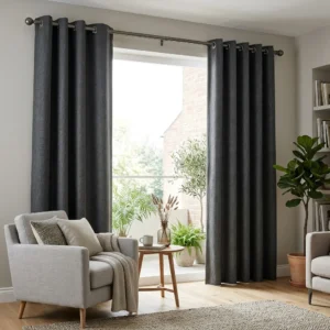 Graphite Eyelet Curtains Abu Dhabi
