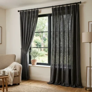 Graphite Linen Curtains