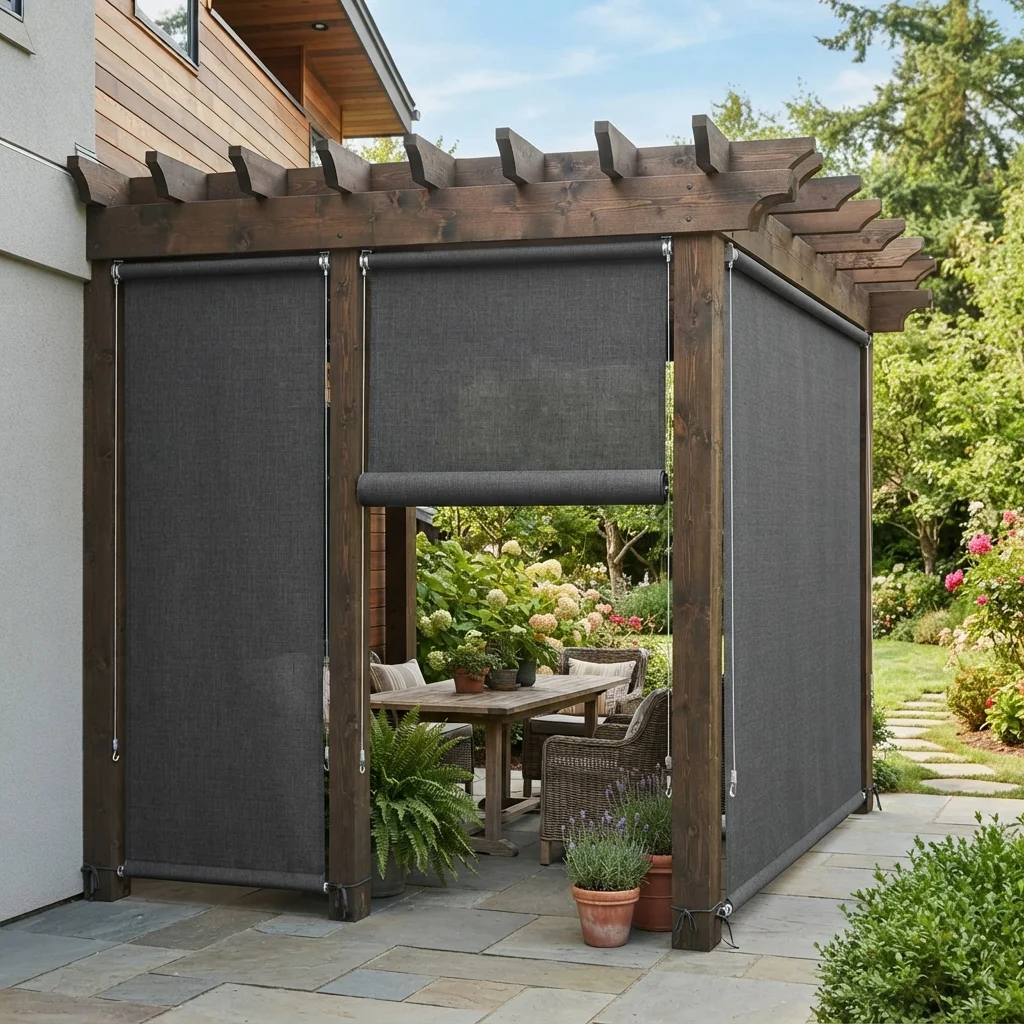 Graphite Roll Up Curtains - Image 2