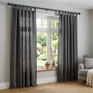 Graphite Tab Top Curtains