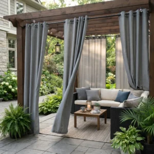 Grey Outdoor Privacy Curtains