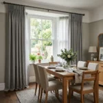 Grey Pencil Pleat Dining Room Curtains