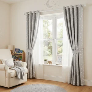 Grey Star Nursery Curtains