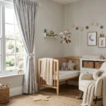 Grey Star Print kids Room Curtains Abu Dhabi
