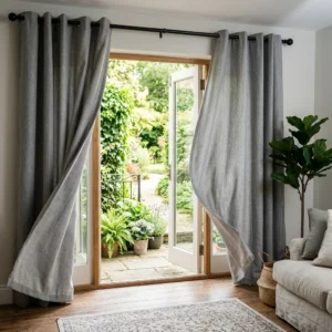 Grey Thermal Door Curtains