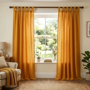 Honey Yellow Tab Top Curtains