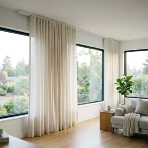 Ivory Motorized Curtains