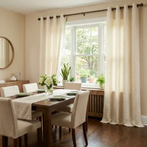 Ivory Wave Dining Room Curtains