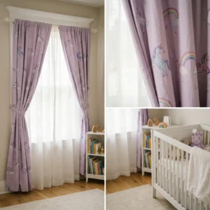 Lavender Unicorn Kids Room Curtains Abu Dhabi
