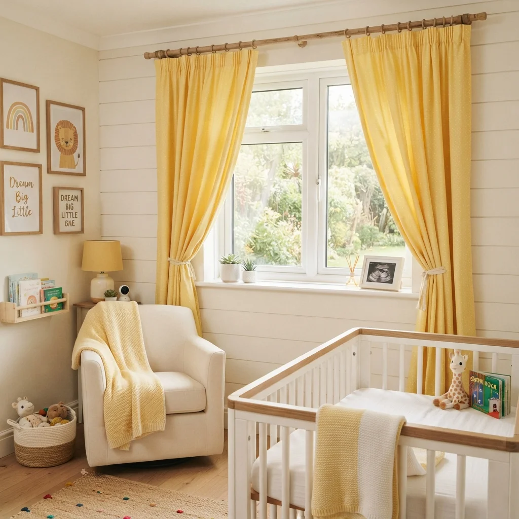 Lemon Yellow Nursery Curtains