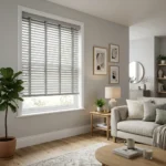 Light Grey Wooden Blinds Abu Dhabi