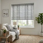 Light Grey Wooden Blinds Abu Dhabi