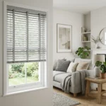 Light Grey Wooden Blinds Abu Dhabi