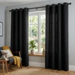 Matte Black Eyelet Curtains