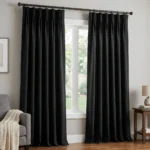 Matte Black Pinch Pleat Curtains
