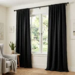 Matte Black Rod Pocket Curtains