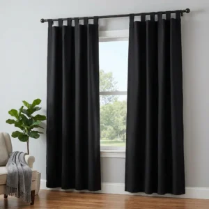 Matte Black Tab Top Curtains