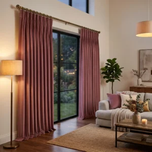 Mauve Pink Goblet Pleat Curtains