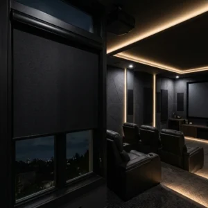 Midnight Black Motorized Blinds
