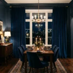 Midnight Blue Dining Room Curtains