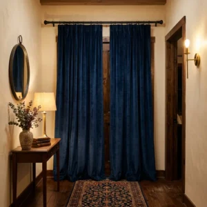 Midnight Blue Door Curtains