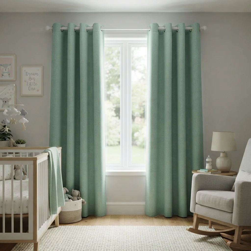 Mint Green Blackout Nursery Curtains