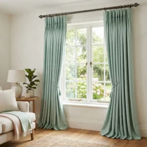 Mint Green Pinch Pleat Curtains