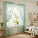Mint Green Sheer Kids Room Curtains Abu Dhabi
