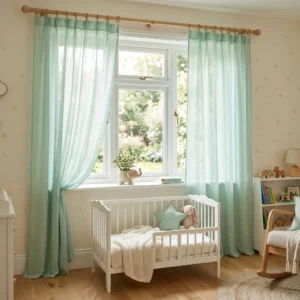 Mint Green Sheer Kids Room Curtains