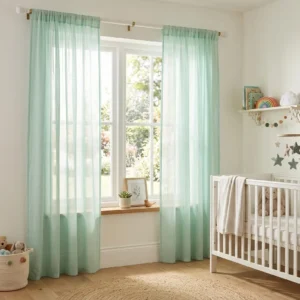 Mint Green Sheer Kids Room Curtains Abu Dhabi