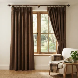 Mocha Brown Cotton Curtains