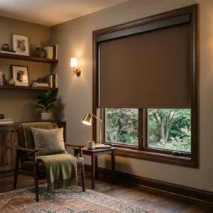 Mocha Brown Motorized Blinds