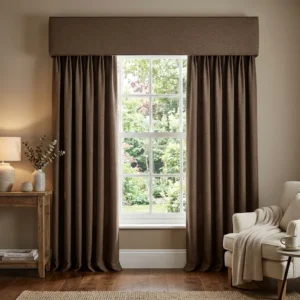 Mocha Brown Pelmet Curtains