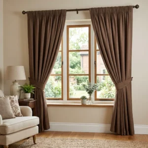 Mocha Brown Rod Pocket Curtains