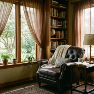 Mocha Brown Sheer Curtains