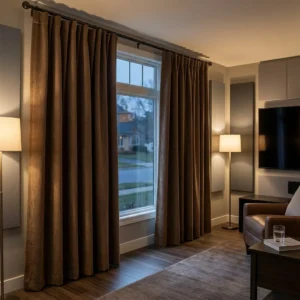 Mocha Brown Soundproof Curtains
