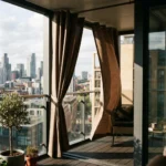 Mocha Brown Sun-Block Balcony Curtains