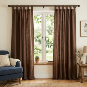 Mocha Brown Tab Top Curtains