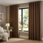 Mocha Brown Wave Curtains