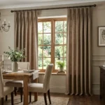 Mocha Pinch Pleat Dining Room Curtains