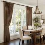 Mocha Pinch Pleat Dining Room Curtains