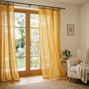 Mustard Yellow Chiffon Curtains