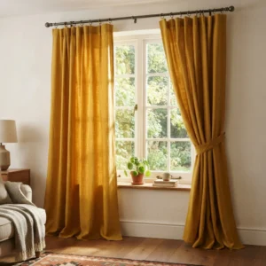 Mustard Yellow Cotton Curtains