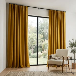 Mustard Yellow Double Curtains